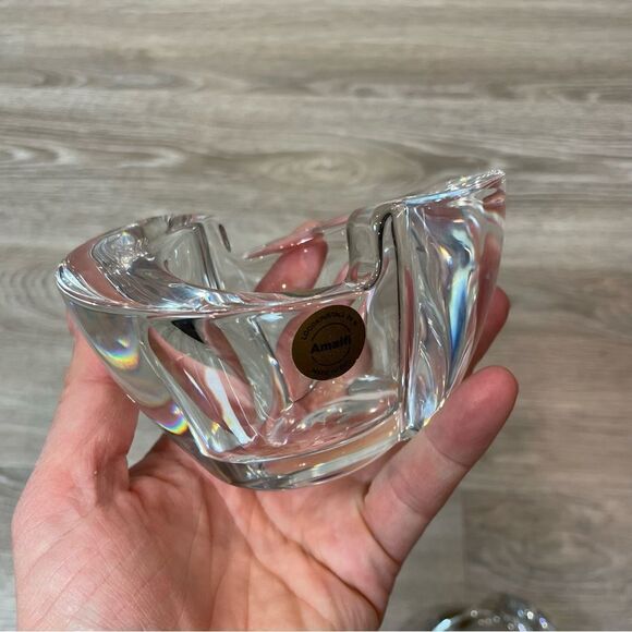 Amalfi chandel 24% lead crystal Pair of 2 Vintage candle holder - Picture 9 of 9